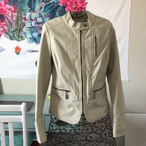 Urbanology faux leather eggshell coat